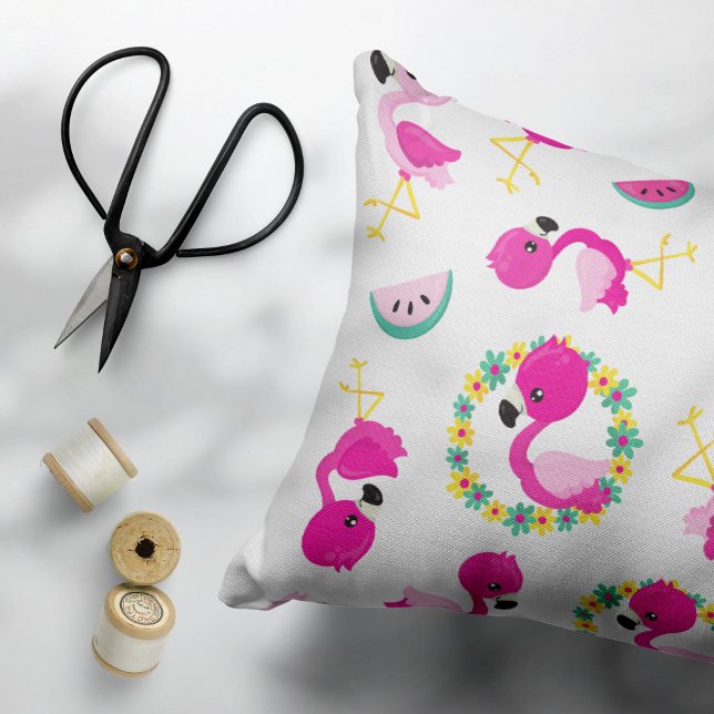Tropical Pattern, Flamingos, Watermelons, Flowers Pet Bed (Creator Uploaded)