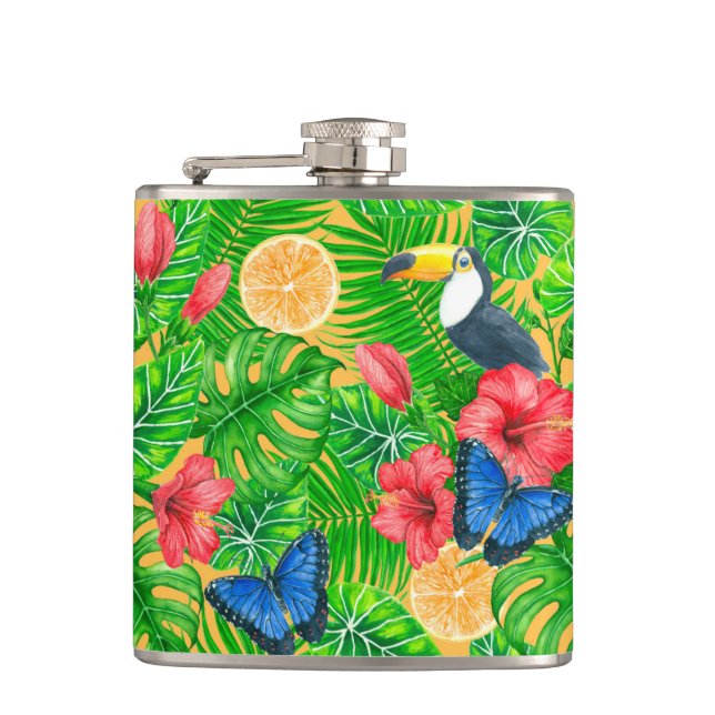 Tropical pattern flask (Front)