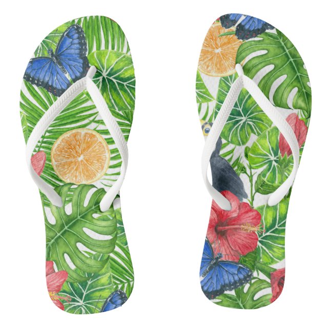 Tropical pattern flip flops (Footbed)