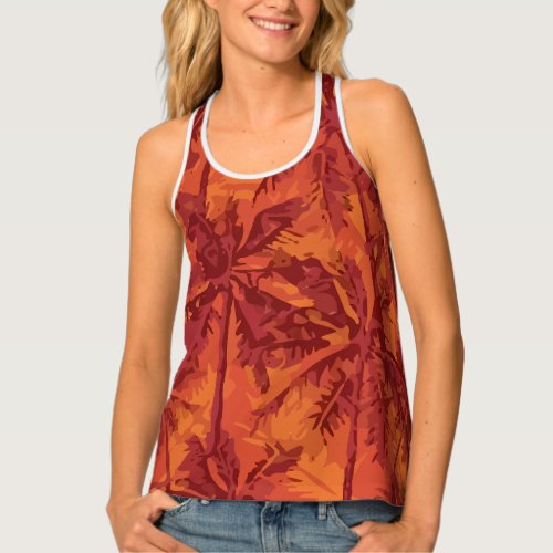 Tropical Pattern Floral Tank Top