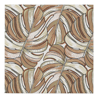 Tropical pattern. Graphic design with amazing mons Faux Canvas Print