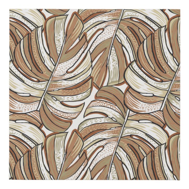 Tropical pattern. Graphic design with amazing mons Faux Canvas Print (Front)