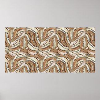Tropical pattern. Graphic design with amazing mons Poster