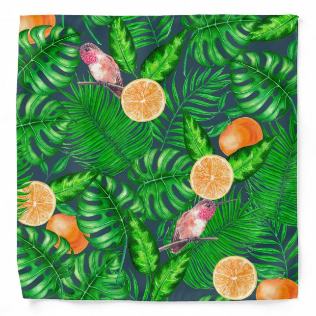 Tropical pattern, hummingbirds bandana (Front)