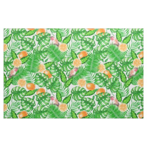 Tropical pattern, hummingbirds II Fabric