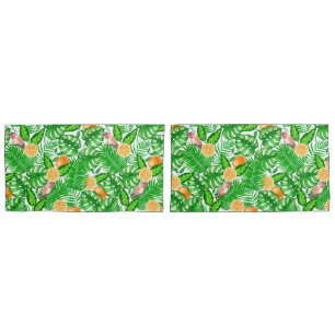 Tropical pattern, hummingbirds II Pillow Case