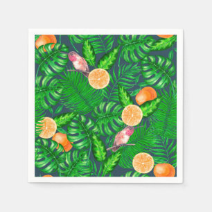 Tropical pattern, hummingbirds napkins