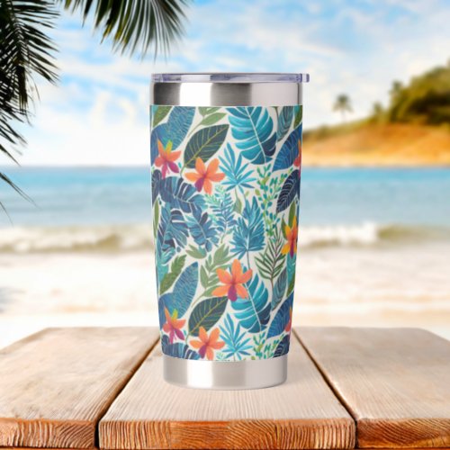 Tropical pattern insulated tumbler