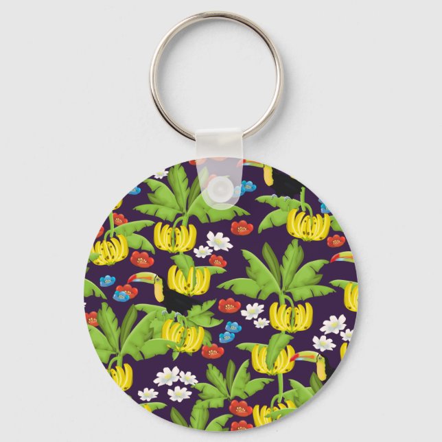 Tropical pattern keychain (Front)