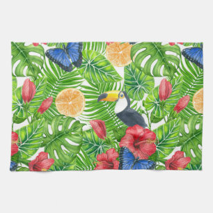 Tropical pattern kitchen towel