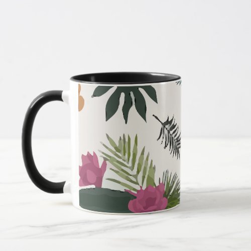 Tropical Pattern Leaves Mug