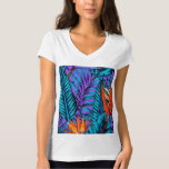 Tropical Pattern Leaves Palm T-shirt at Zazzle