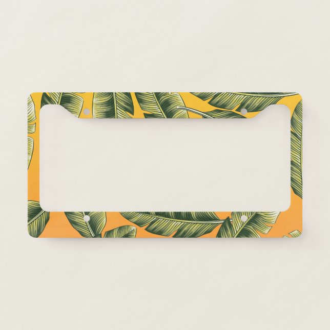 Tropical Pattern License Plate Frame (Front)