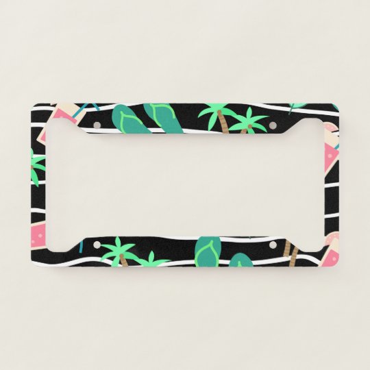 Tropical Pattern License Plate Frame