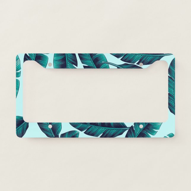 Tropical Pattern License Plate Frame (Front)