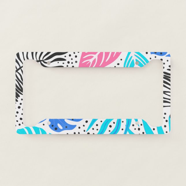 Tropical Pattern License Plate Frame (Front)