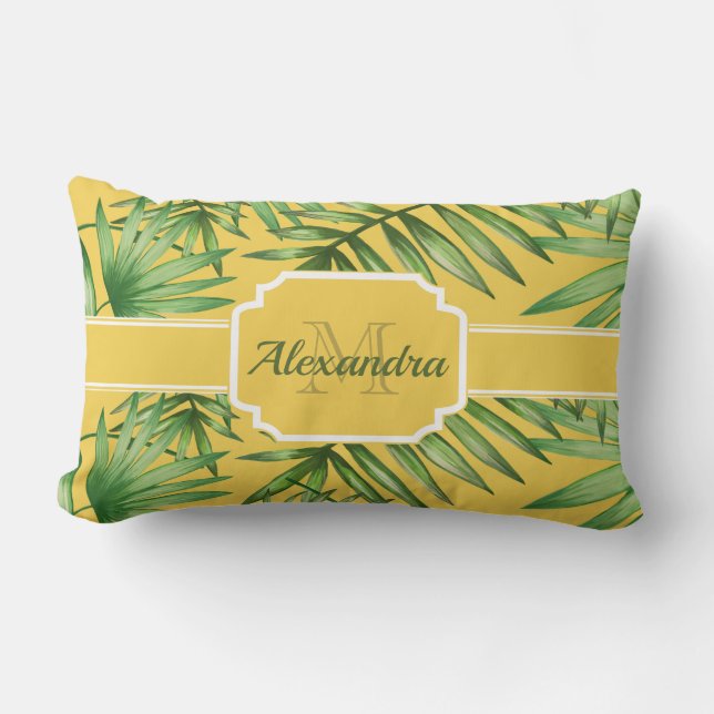 Tropical Pattern Lumbar Pillow (Front)