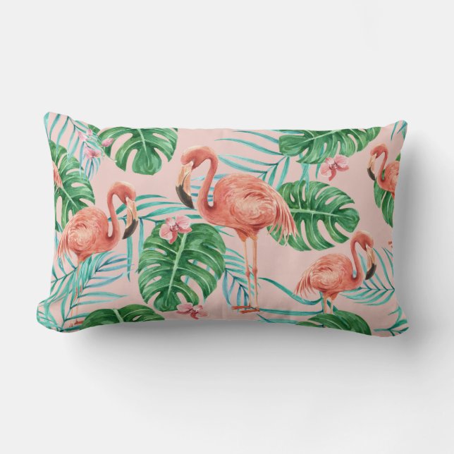 Tropical Pattern Lumbar Pillow (Front)