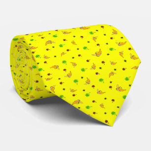 Tropical pattern neck tie