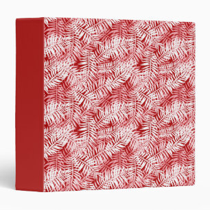 Tropical pattern palm leaves 3 ring binder