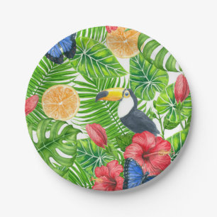 Tropical pattern paper plates