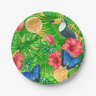 Tropical pattern paper plates
