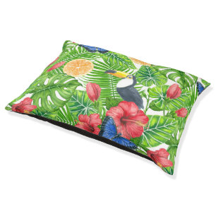 Tropical pattern pet bed