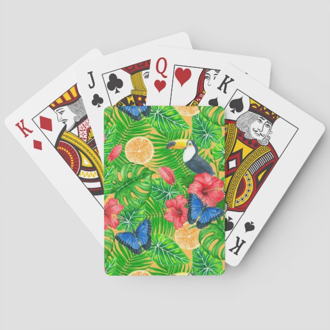 Tropical pattern poker cards (Back)