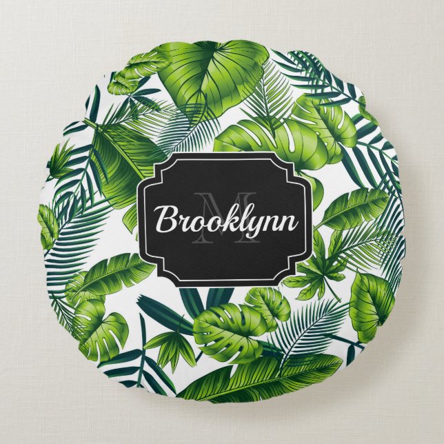 Tropical Pattern Round Pillow (Front)