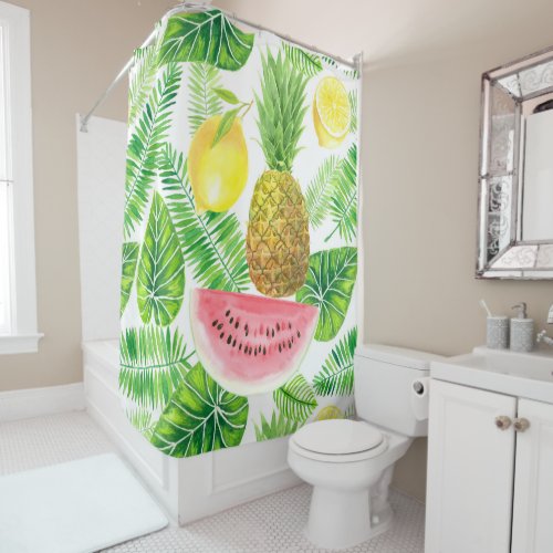 Tropical pattern shower curtain