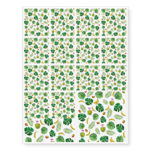 Tropical pattern temporary tattoos