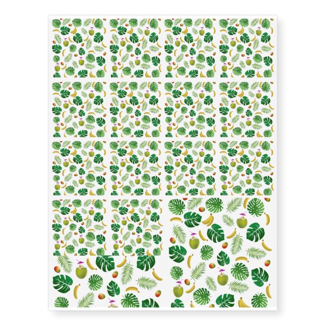 Tropical pattern temporary tattoos (Front)