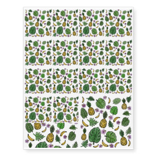 Tropical pattern temporary tattoos