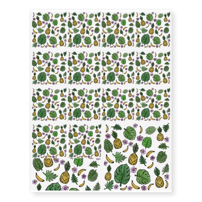 Tropical pattern temporary tattoos (Front)