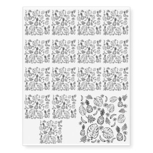 Tropical pattern temporary tattoos