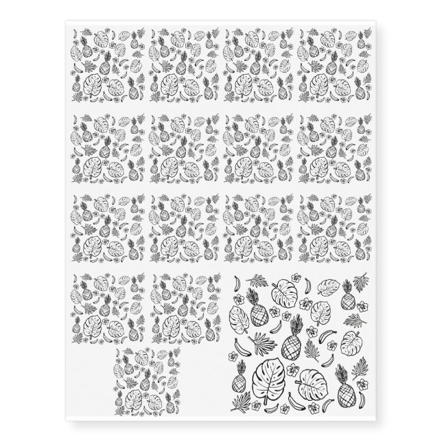 Tropical pattern temporary tattoos (Front)