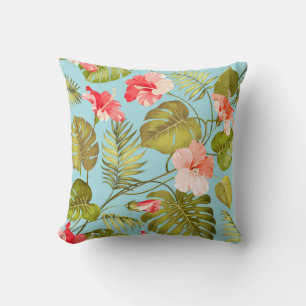 Tropical pattern throw pillow