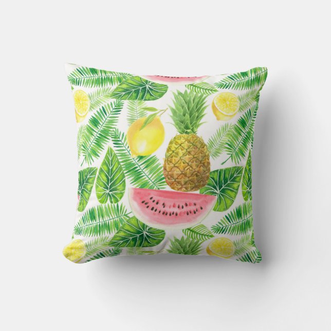 Tropical pattern throw pillow (Front)