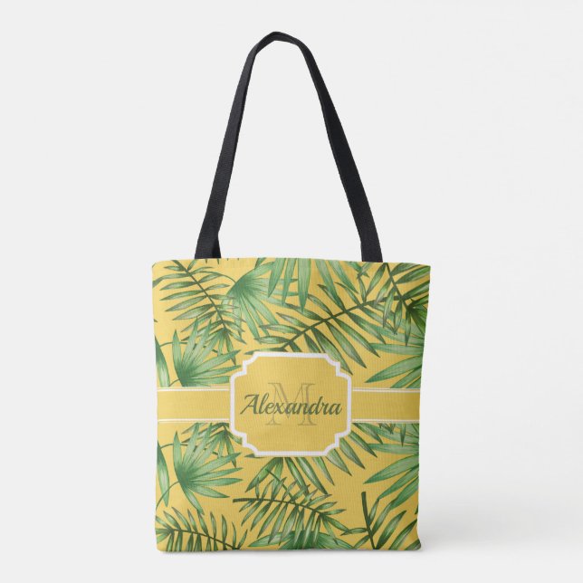 Tropical Pattern Tote Bag (Back)
