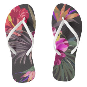 Tropical Pattern Vintage Flip Flops