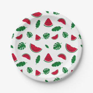 tropical pattern, watermelon pattern, tropical sea paper plates