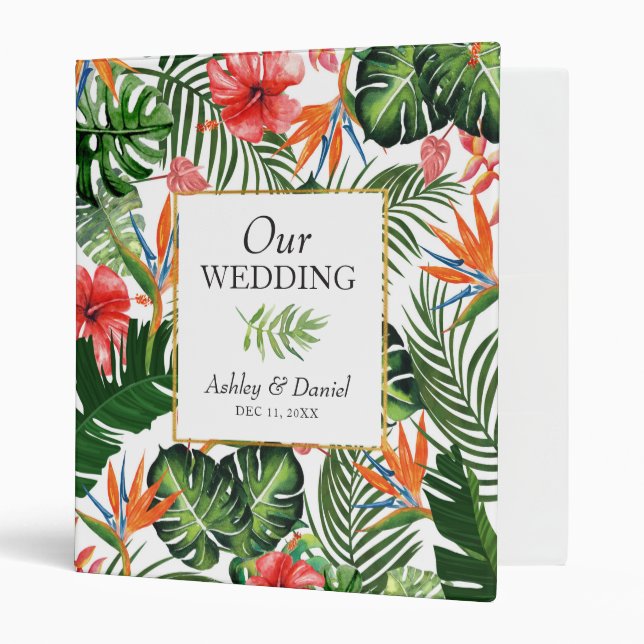 Tropical Pattern Wedding Binder & Album (Front/Inside)