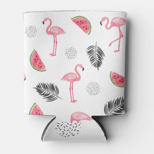 Tropical pattern with flamingos can cooler