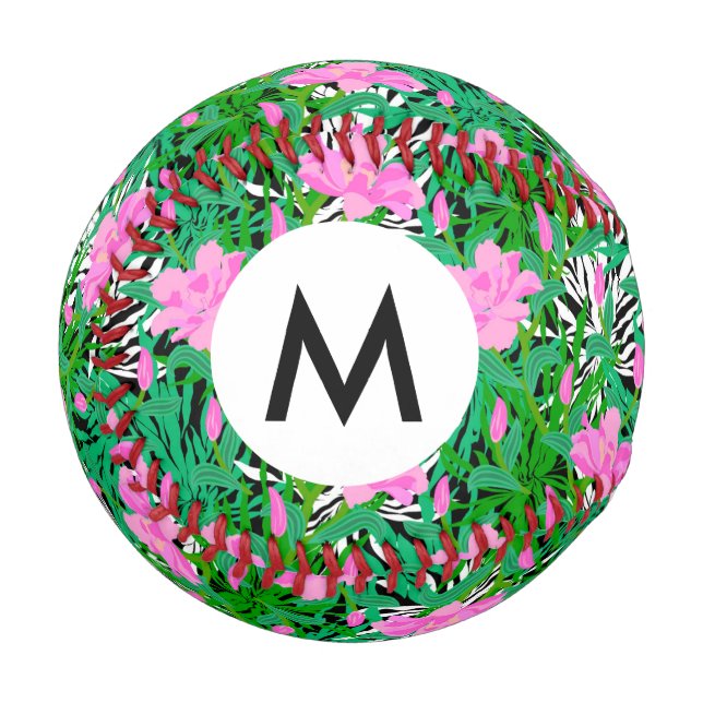 Tropical Pattern With Jungle Flowers Baseball (Front Left)