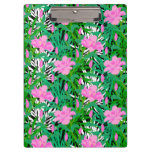 Tropical Pattern With Jungle Flowers Clipboard