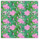 Tropical Pattern With Jungle Flowers Fabric
