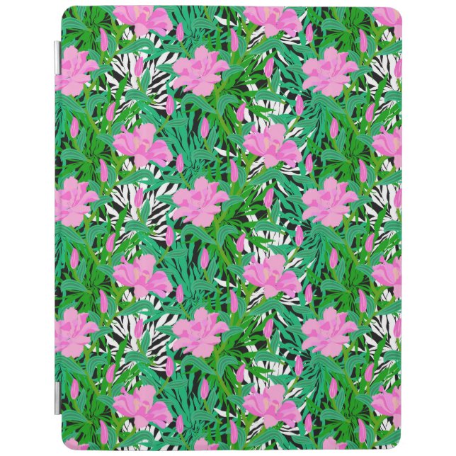 Tropical Pattern With Jungle Flowers iPad Smart Cover (Front)