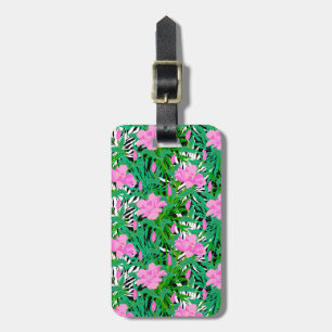 Tropical Pattern With Jungle Flowers Luggage Tag