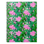 Tropical Pattern With Jungle Flowers Notebook