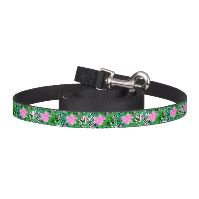 Tropical Pattern With Jungle Flowers Pet Leash (Hook)
